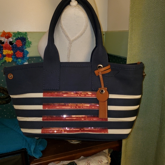 Marc By Marc Jacobs Handbags - MARC BY MARC JACOB'S  NWT.  RED OFF WHITE FLAG USA SEQUINE TOTE